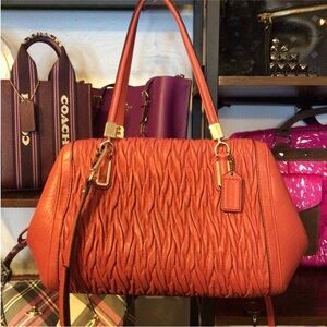 Coach Salmon Leather East West Satchel with matching wallet